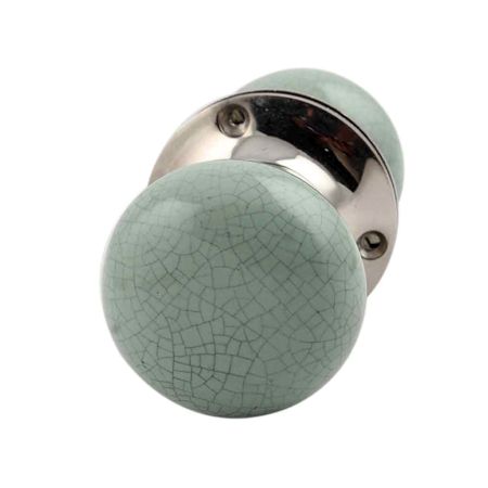 Sage Green Crackle Mortice Handle 2.25